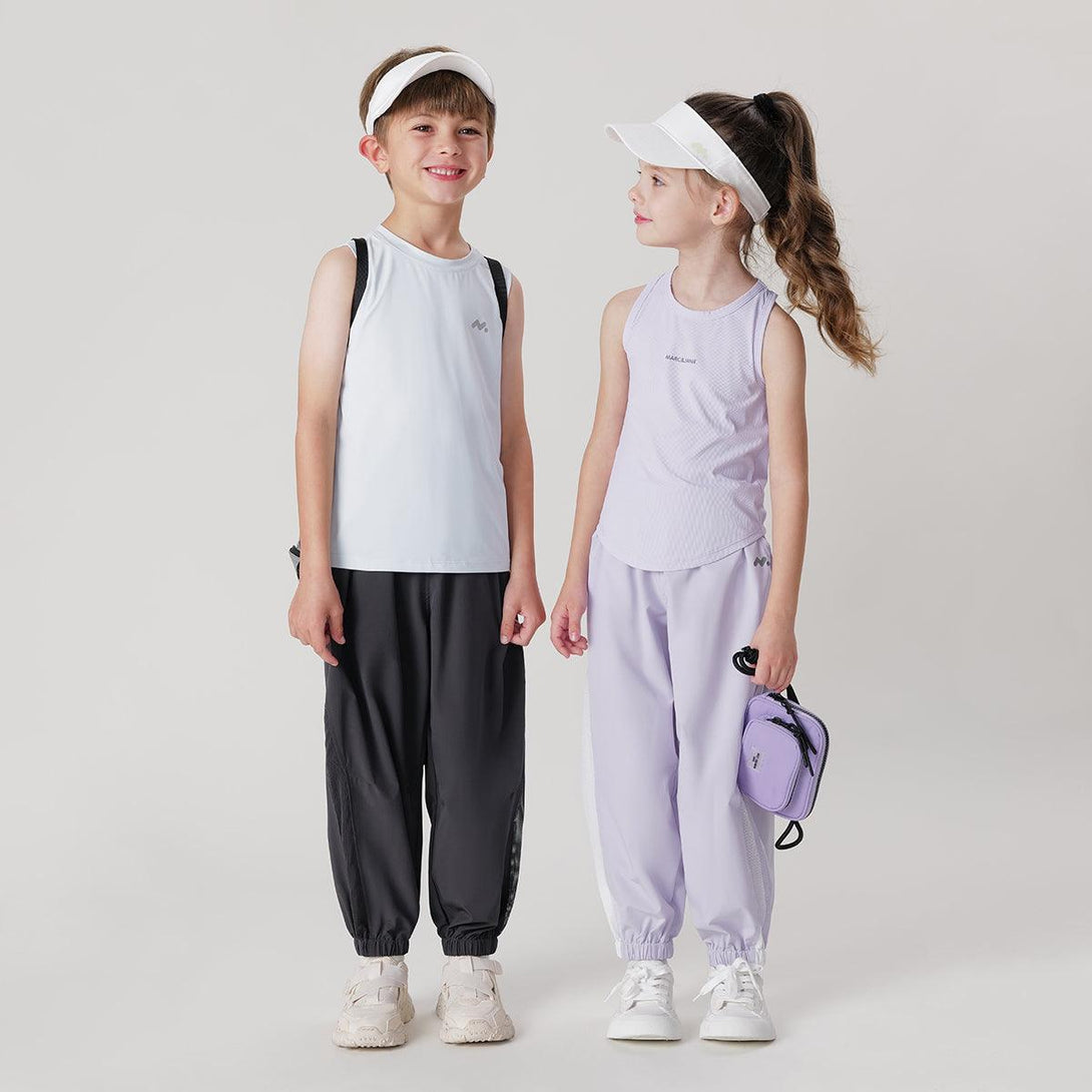 MARC&JANIE Boys Girls Mesh Spliced Sweatpants Drawstring Pants for Spring & Summer 240353 - MARC&JANIE