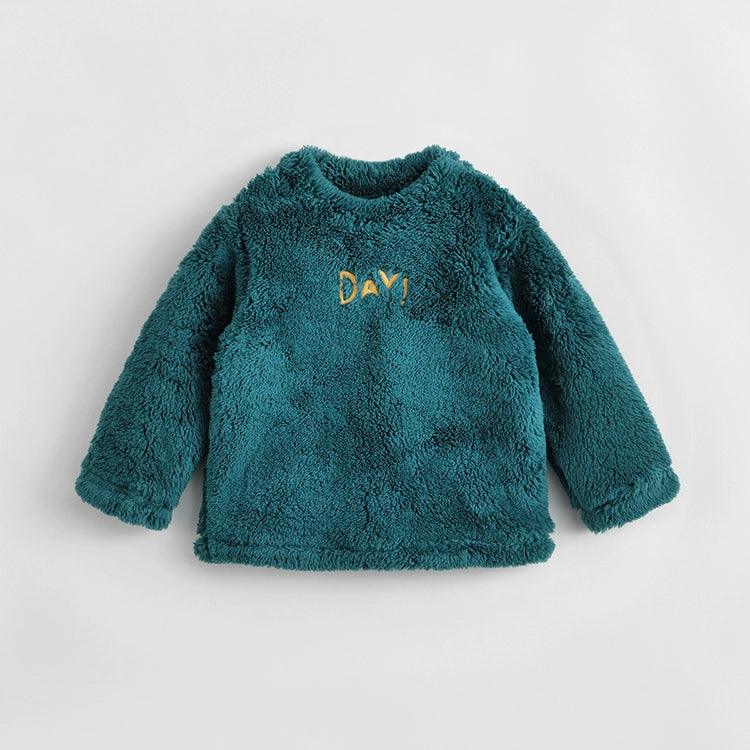 MARC&JANIE Boys Girls Reversible Cotton Fleece Embroidered Letter Sweatshirt for Autumn & Winter 222003 - MARC&JANIE