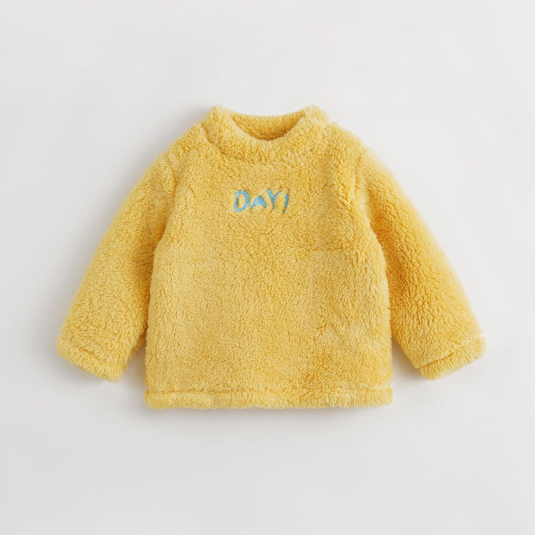 MARC&JANIE Boys Girls Reversible Cotton Fleece Embroidered Letter Sweatshirt for Autumn & Winter 222003 - MARC&JANIE