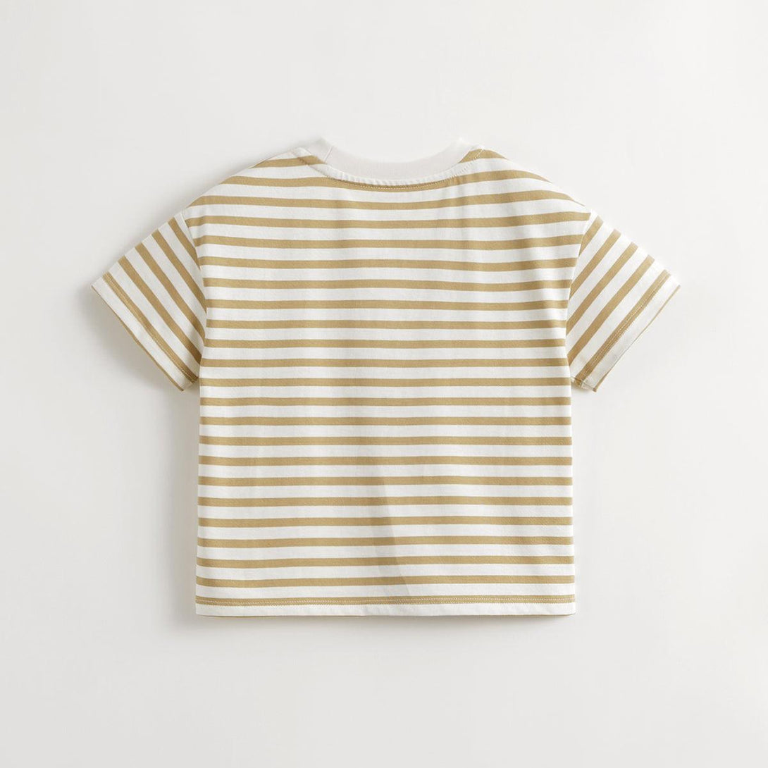 MARC&JANIE Boys Urban Outdoor Striped Short Sleeve T-Shirt Kids Cotton Top for Summer 240586 - MARC&JANIE