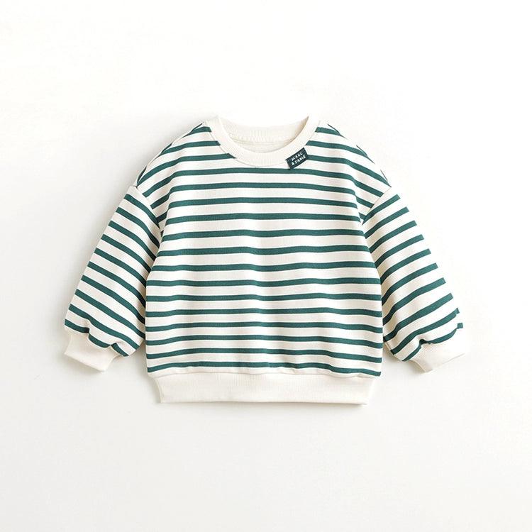 MARC&JANIE Boys Loose Round Neck Striped Sweatshirt Children's Tops Kids Clothing for Spring 240030 - MARC&JANIE