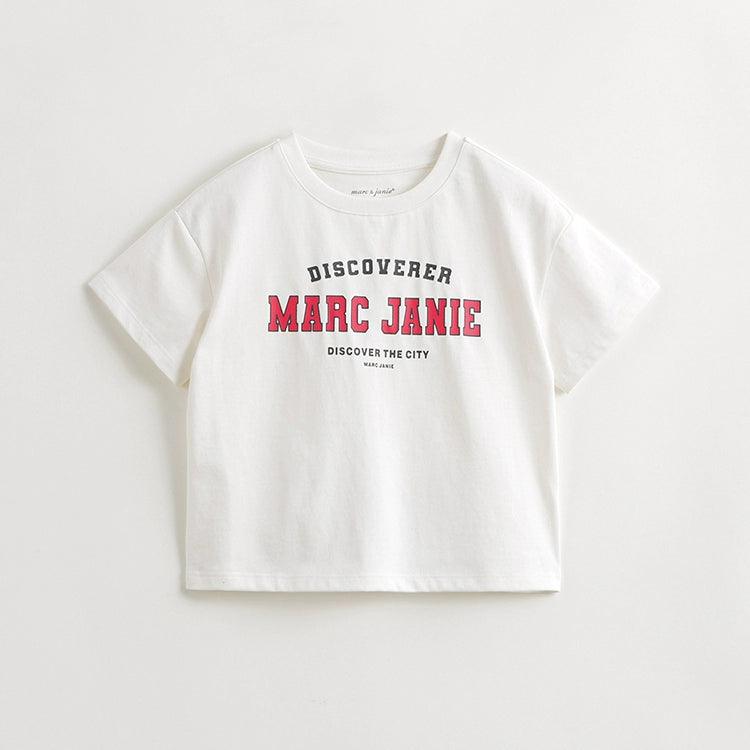 MARC&JANIE Collegiate Style Boys Letter Short Sleeve T-Shirt Kids' Tops for Summer 240382 - MARC&JANIE