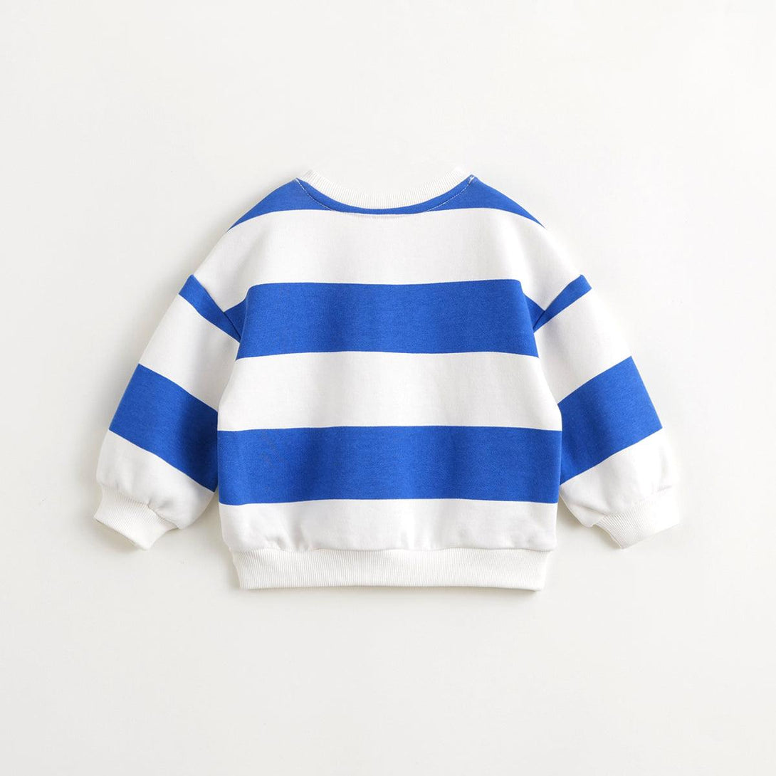 MARC&JANIE Academic-Style Boys Striped Bear Sweatshirt Kids Top for Spring 240031 - MARC&JANIE