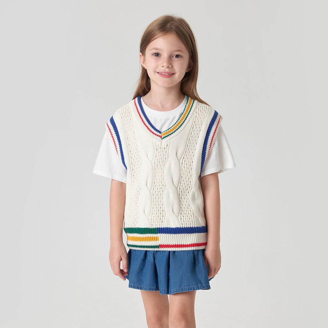 Boys Preppy Style V-neck Knit Vest 231819 - MARC&JANIE