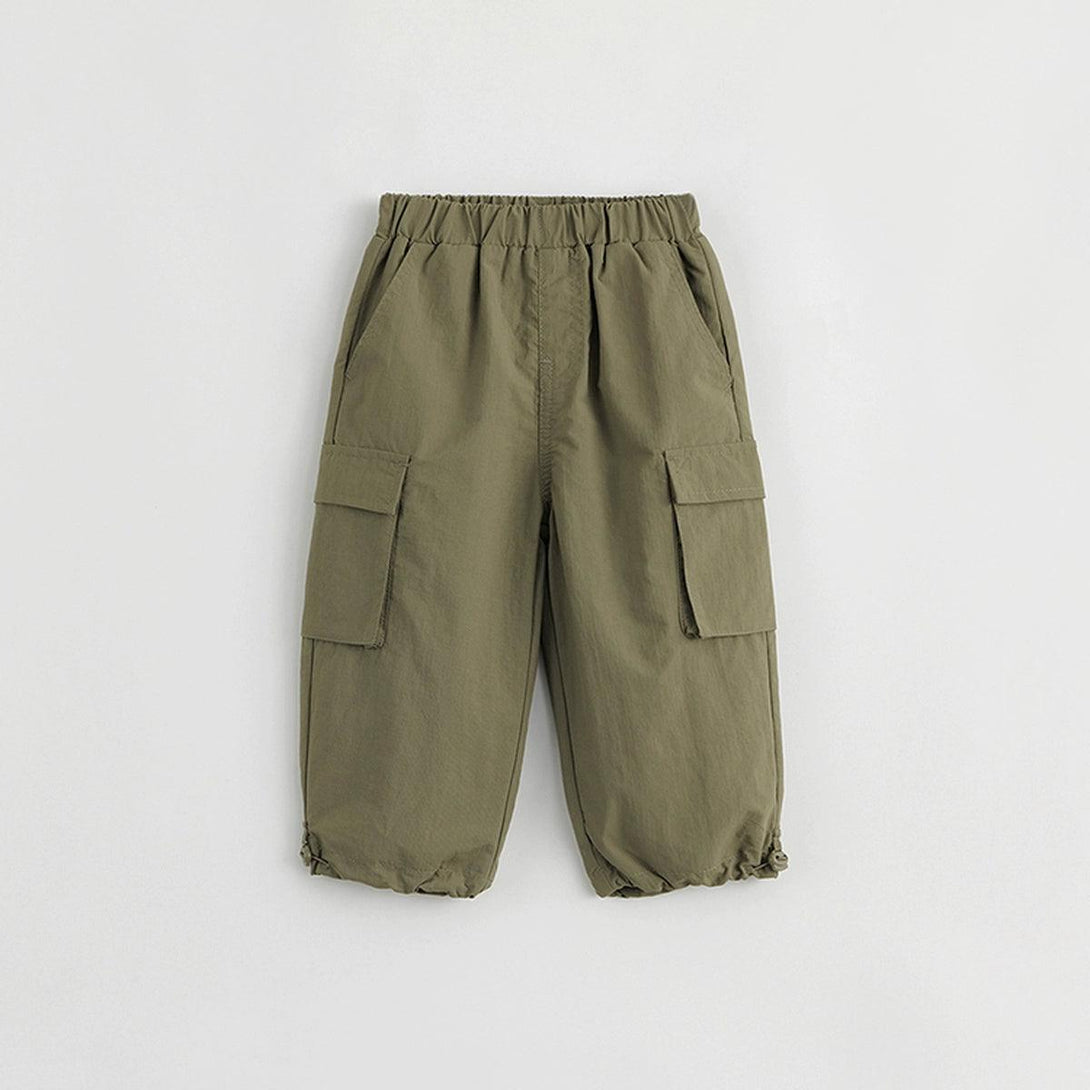 MARC&JANIE Outdoor Style Boys Large Pocket Drawstring Pants Work Pants for Autumn 231691 - MARC&JANIE