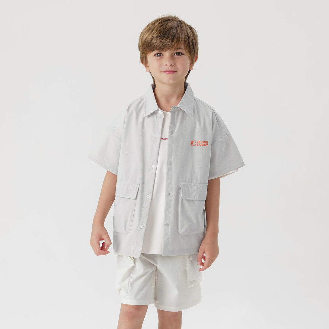 Boys Urban Outdoor Large Pocket Short Sleeve Shirts 230917 - MARC&JANIE