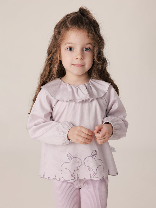 MARC & JANIE Girls Embroidered Ruffled Collar Shirts 230092