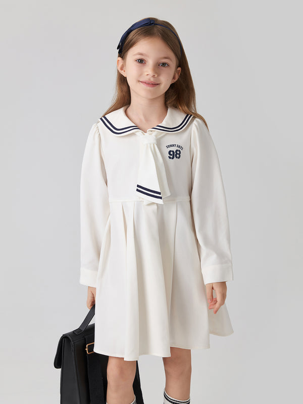 MARC & JANIE Girls Peter Pan Collar Dresses with Ties 241262