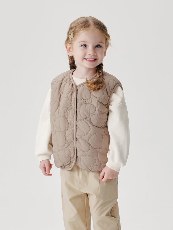 MARC & JANIE Girls Love Quilted Loose Polar Fleece Vest 241015