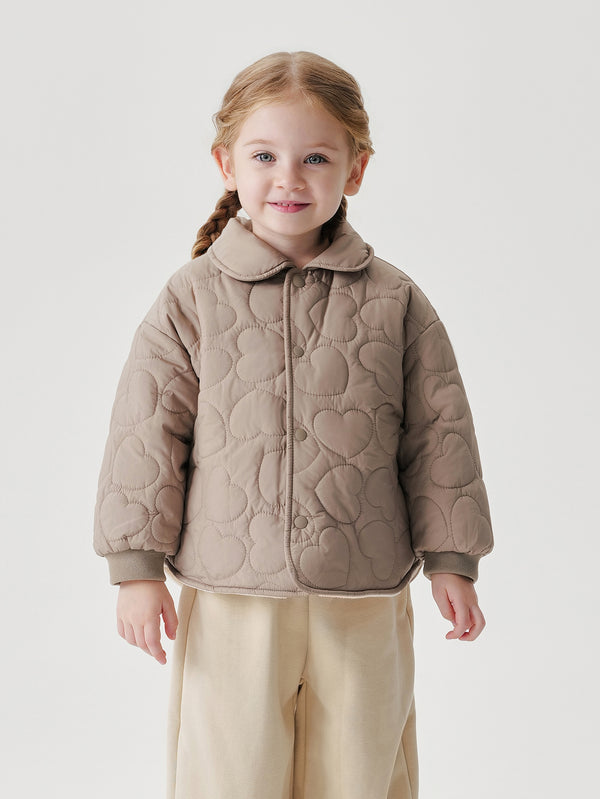 MARC & JANIE Girls Polar Fleece Quilted Lapel Jacket 241018