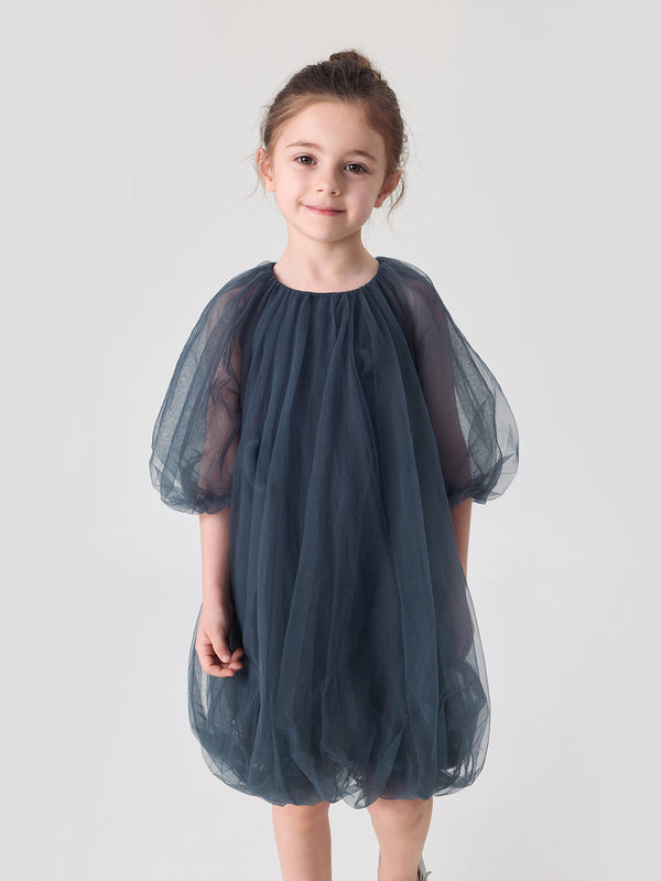 MARC & JANIE Girls Bubble Sleeve Mesh Princess Dress 230582