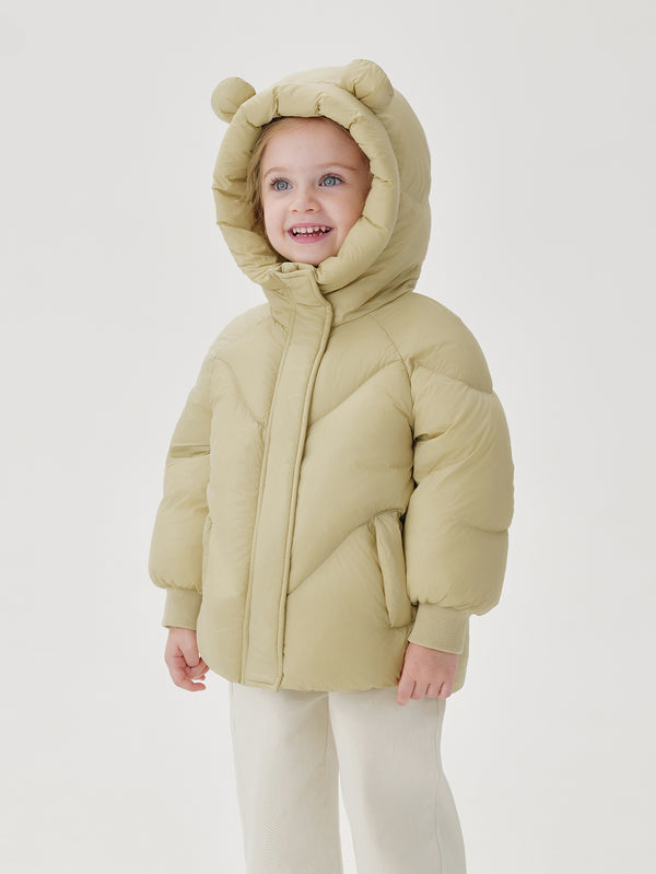 MARC & JANIE Girls Ultralight Bear Ears Hooded Down Parka 241199