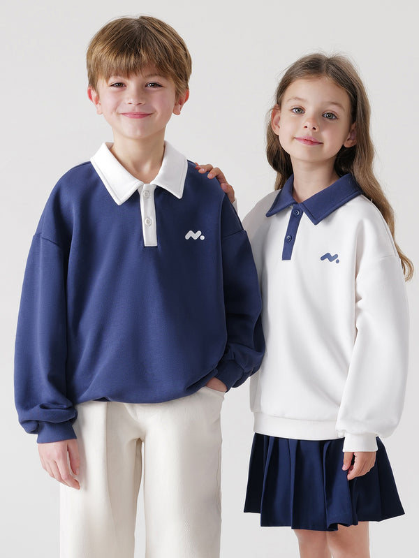 MARC & JANIE Boys Girls Loose Polo Sweatshirts 240265