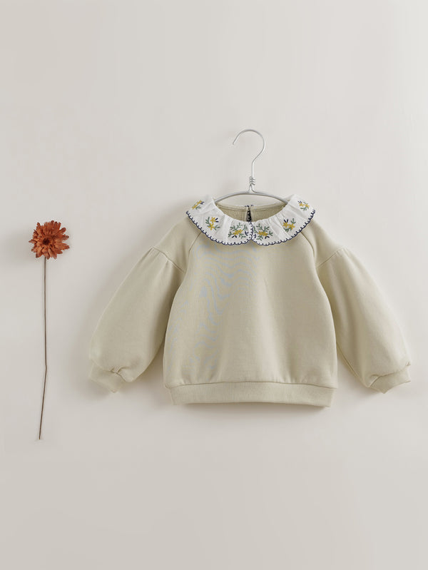 MARC & JANIE Girls Embroidered Lace Collar Sweatshirt 221103