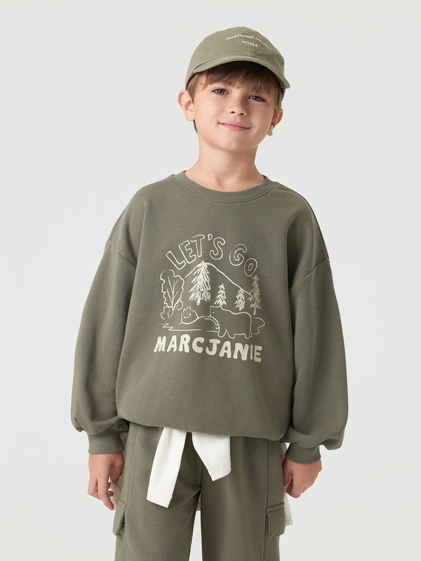 MARC & JANIE Boys Loose Shoulder Sweatshirt 231853