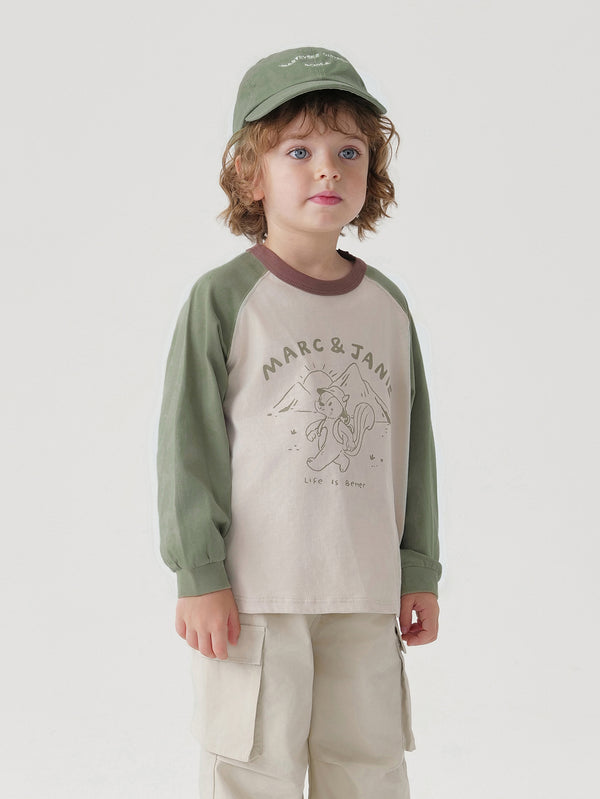 MARC & JANIE Boys Bear Doodle Raglan Sleeve T-shirt 241175