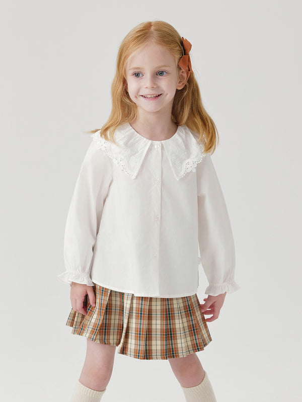 MARC & JANIE Girls Lace Peter Pan Collar Shirts 241515