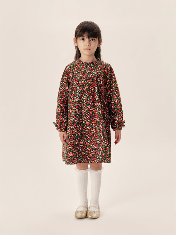 MARC & JANIE Girls Floral Print A-Line Corduroy Dress 231559