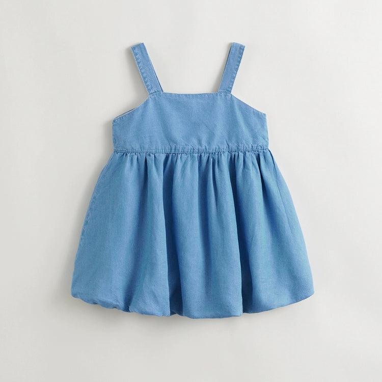 Girls Breathable Lyocell Denim Suspenders Dress 240660 - MARC&JANIE