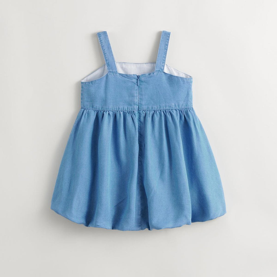 Girls Breathable Lyocell Denim Suspenders Dress 240660 - MARC&JANIE