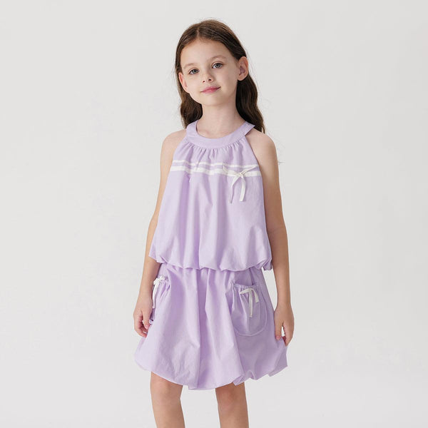 Girls Bubble Hem Pleated Quick Drying Skirt Set 240597 - MARC&JANIE