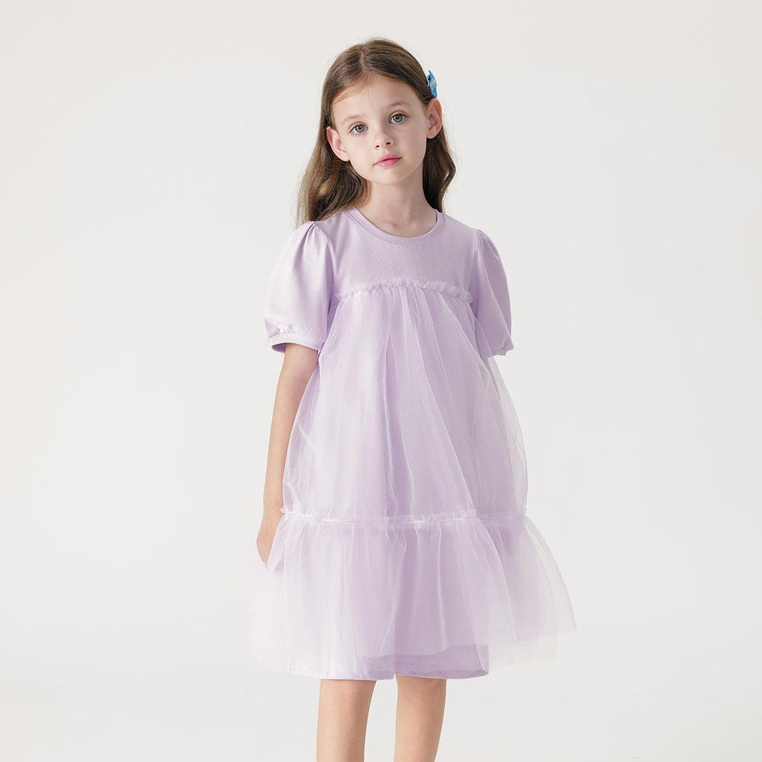 Girls Bubble Sleeve Tulle Dress 240831 - MARC&JANIE