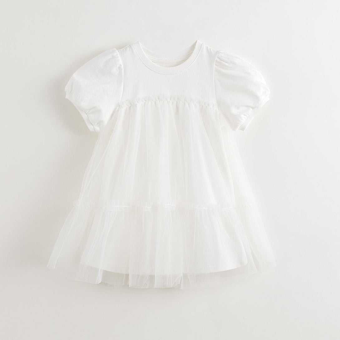 Girls Bubble Sleeve Tulle Dress 240831 - MARC&JANIE