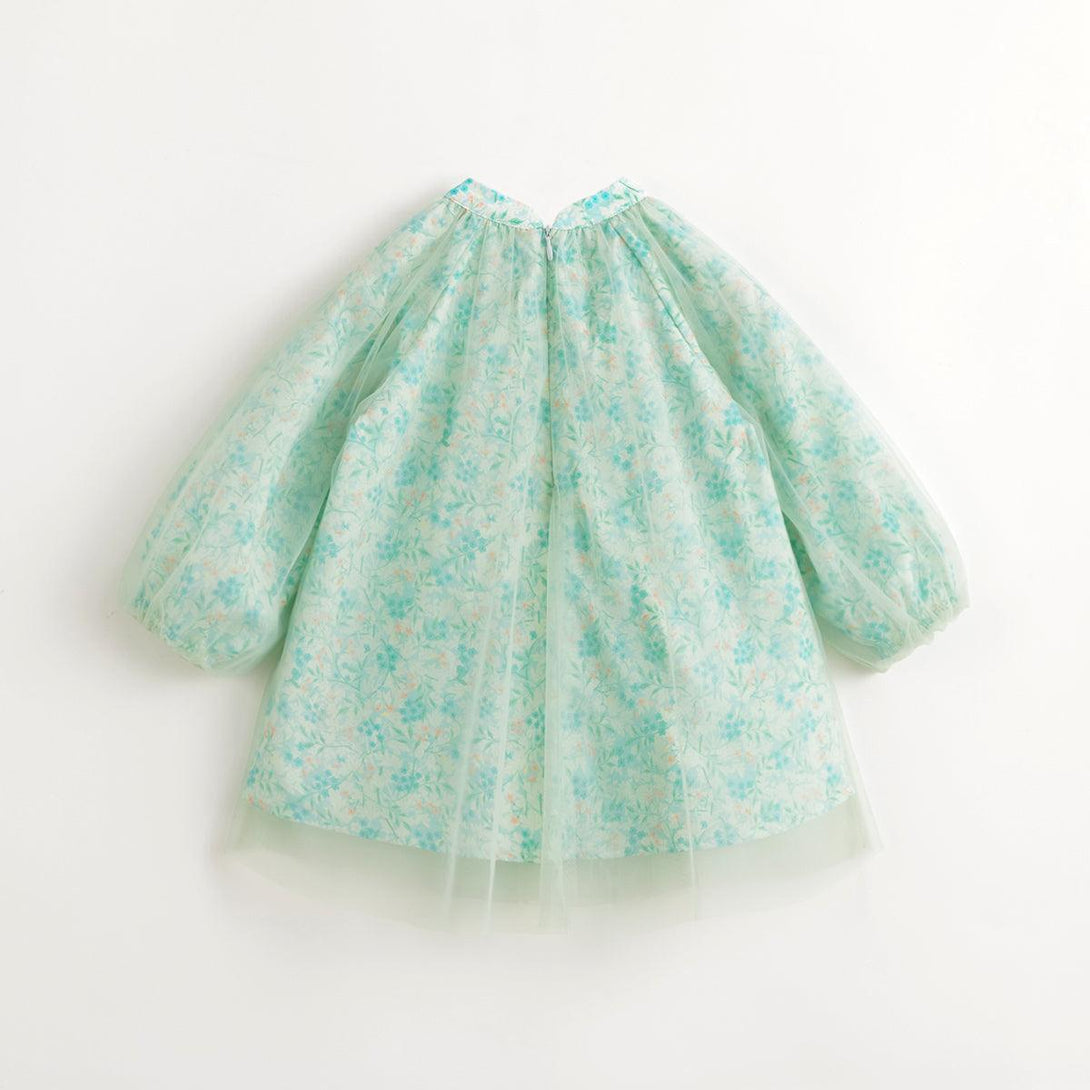 MARC&JANIE Girls New Chinese A-line Princess Mesh Dress Children's Skirt for Spring 240102 - MARC&JANIE