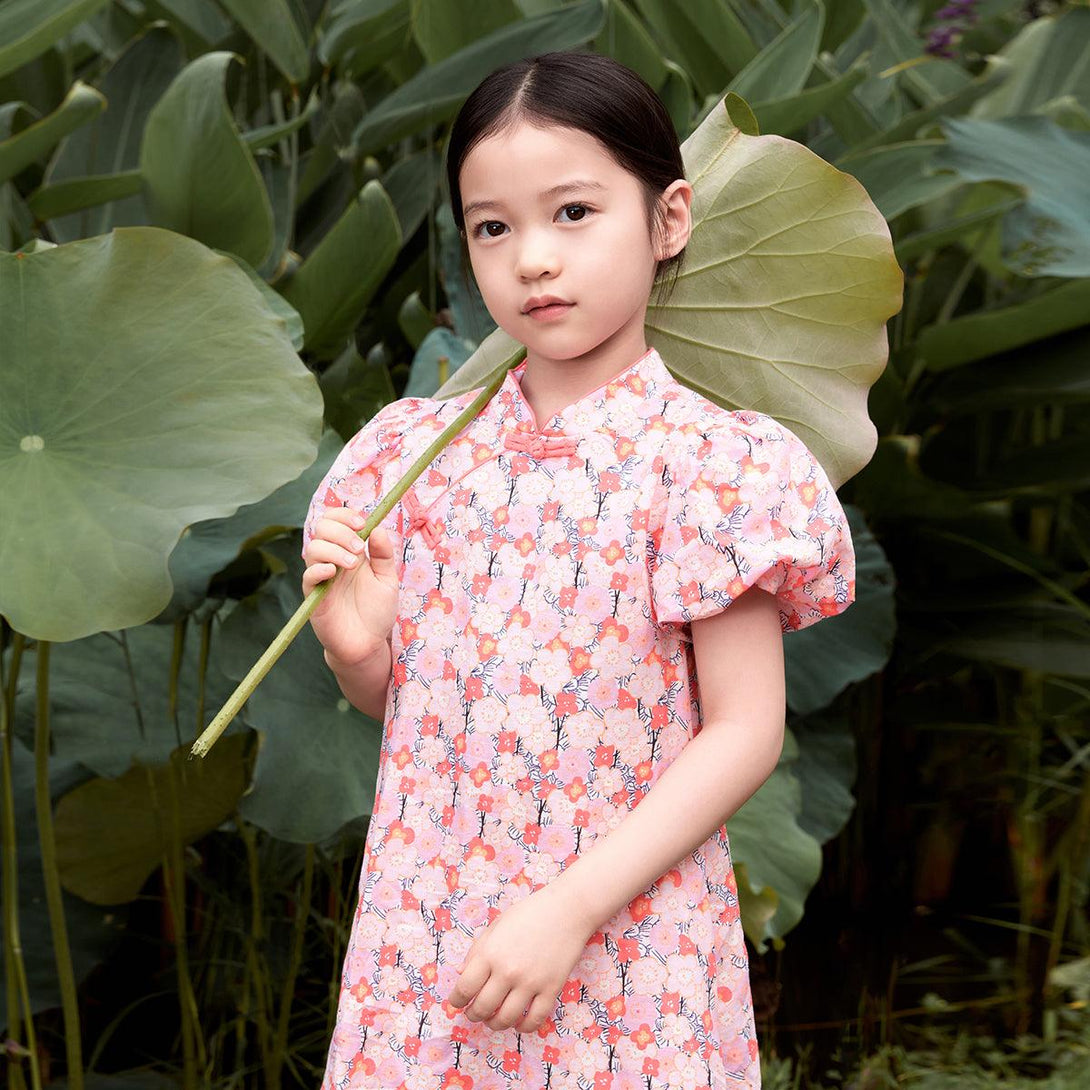 Girls Chinese Style Floral Cheongsam Dress 240686 - MARC&JANIE