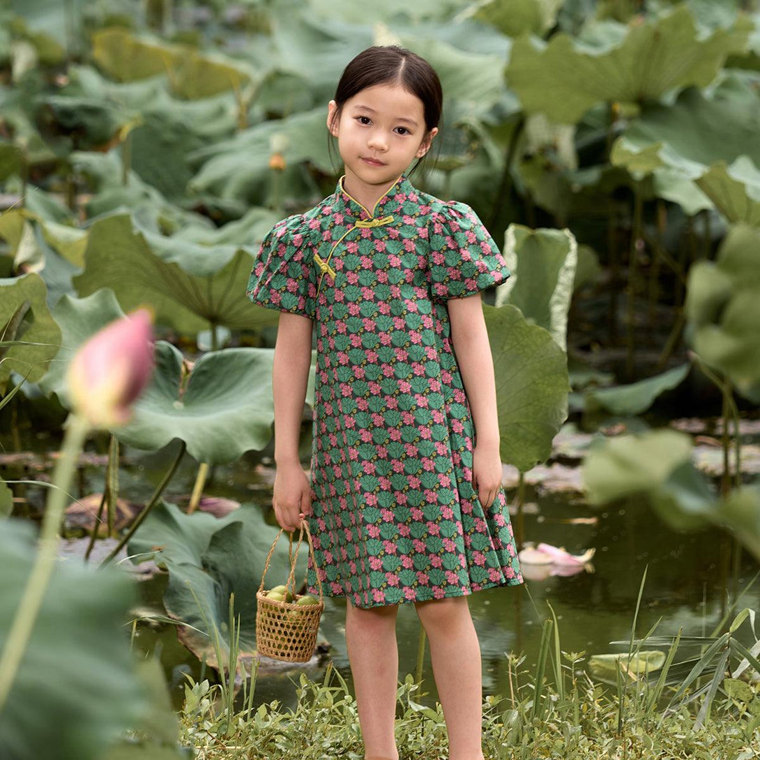 Girls Chinese Style Floral Cheongsam Dress 240686 - MARC&JANIE