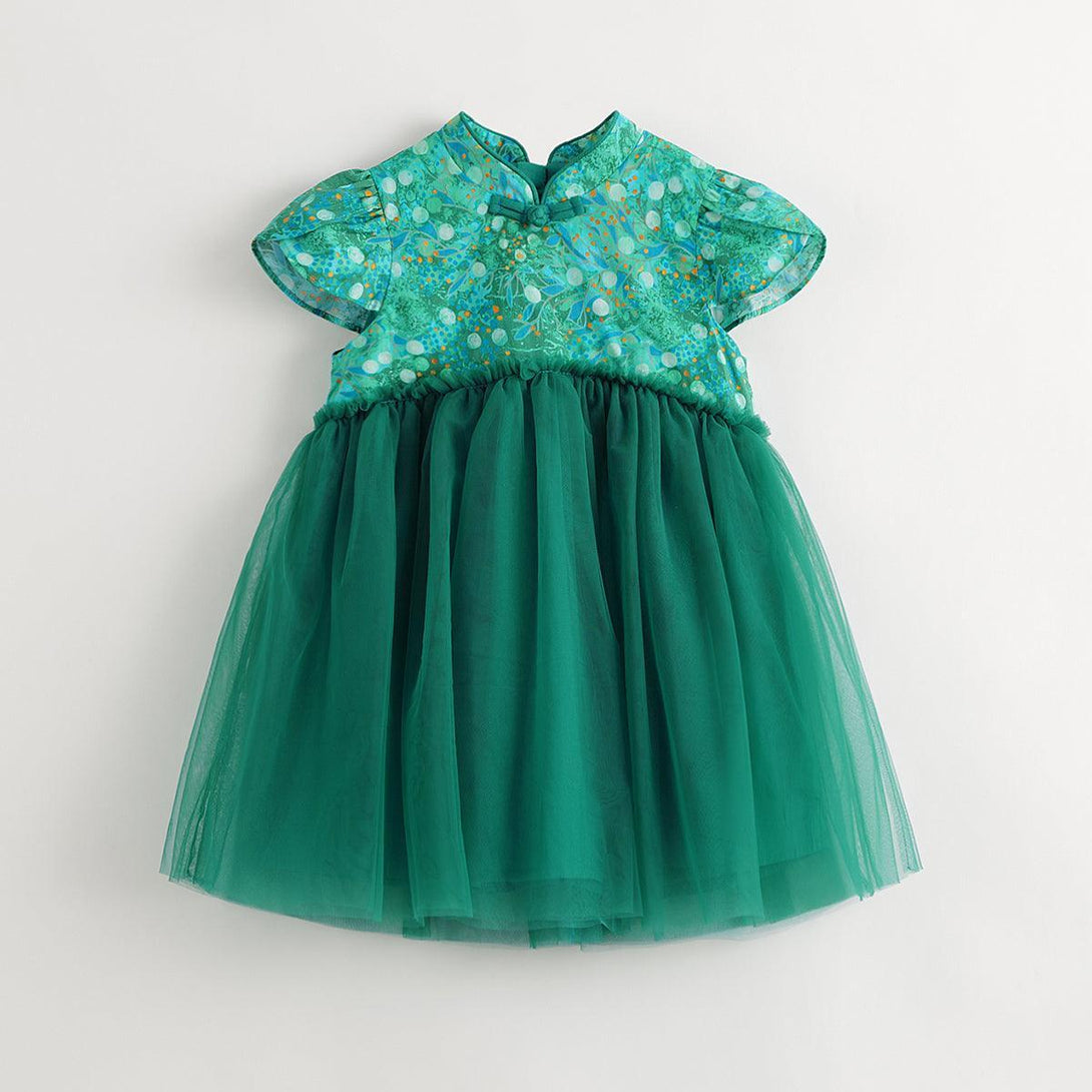 Girls New Chinese-style Green Shade Qipao Dress 240750 - MARC&JANIE