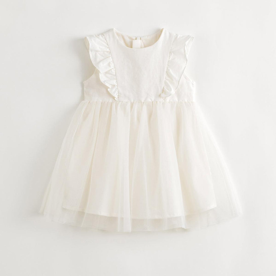 Girls New Chinese-style Lace Trimmed Flying Sleeve Tulle Dress 240659 - MARC&JANIE