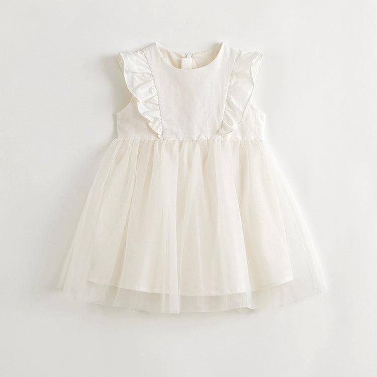 Girls New Chinese-style Lace Trimmed Flying Sleeve Tulle Dress 240659 - MARC&JANIE