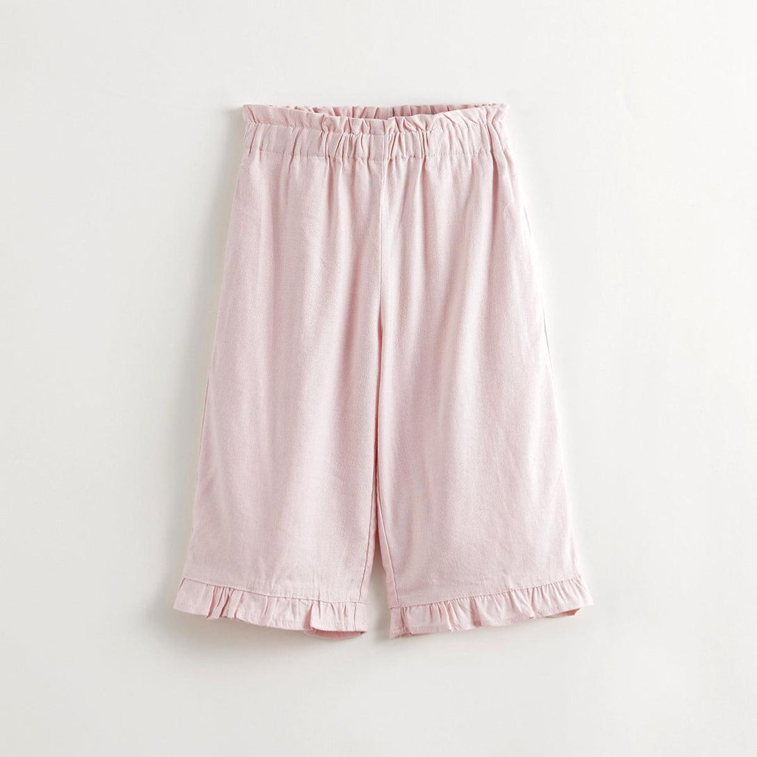 Girls Cool Linen Lace Pants Kids Loose Straight Leg Pants 240857 - MARC&JANIE