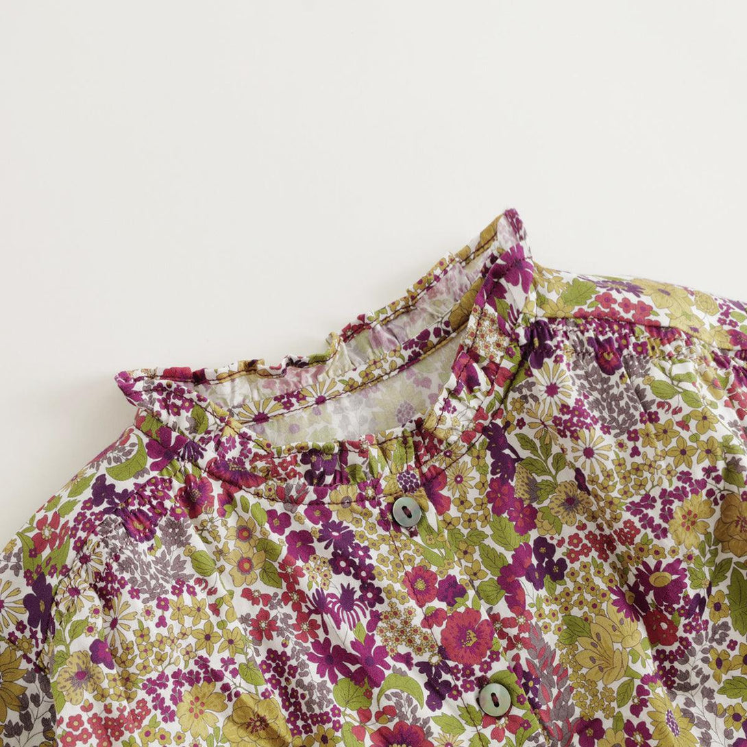 MARC&JANIE Girls Cotton Floral Lace Collar Shirt for Autumn French Series 231531 - MARC&JANIE