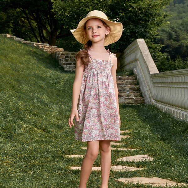 Girls Cotton Floral Printed Suspender Dress 230021 - MARC&JANIE