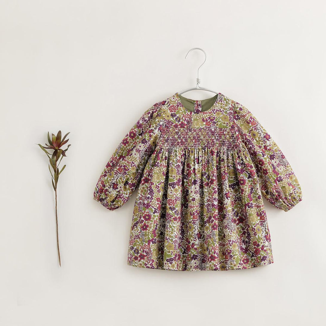 MARC&JANIE Girls Cotton Flower Bush Floral Dress for Autumn French Series 231535 - MARC&JANIE