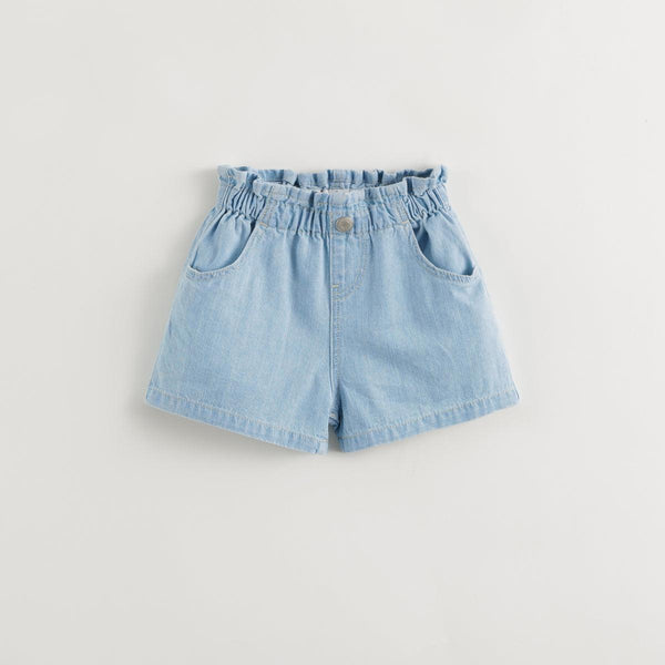 Girls Cotton Lace Waist Denim Shorts 240619 - MARC&JANIE