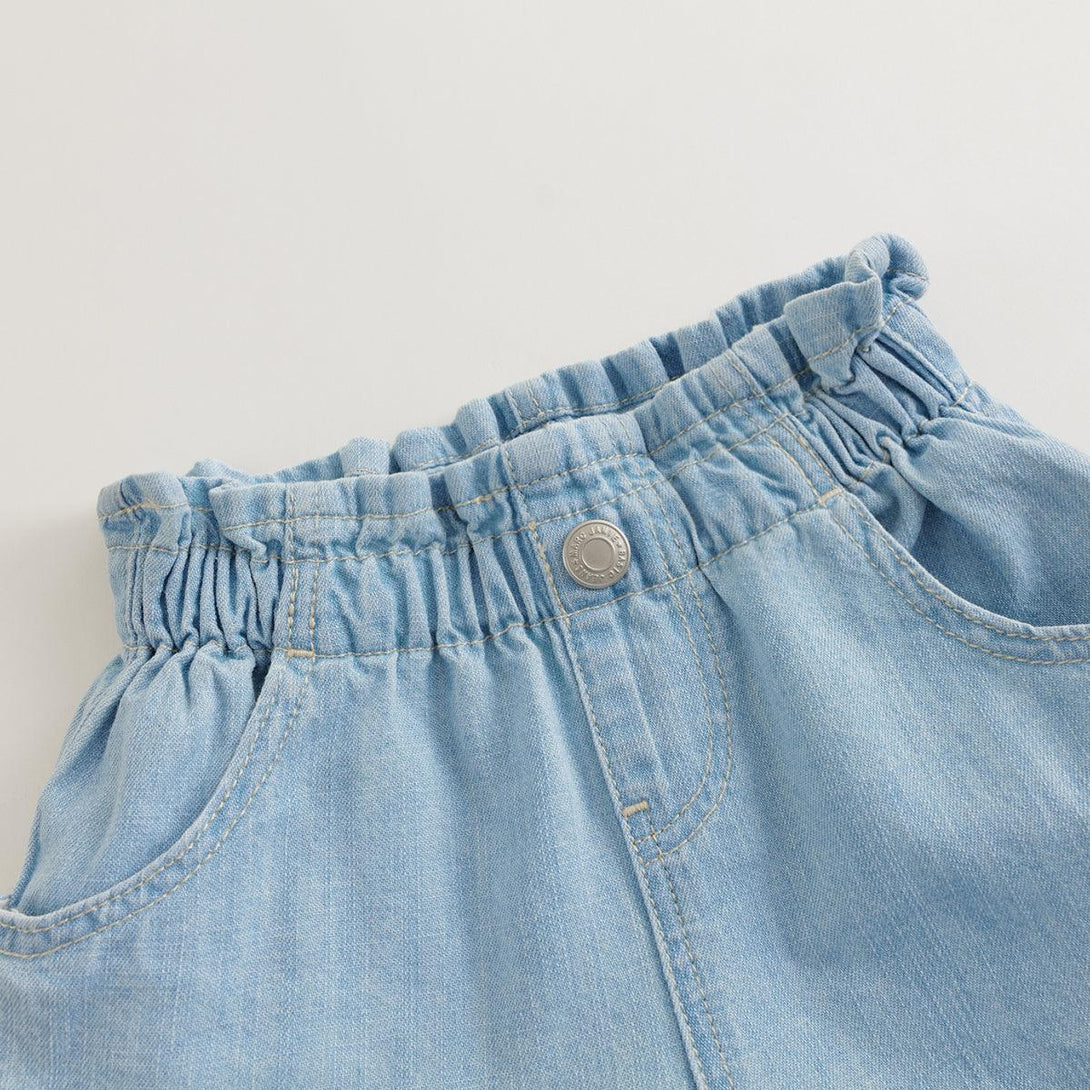 Girls Cotton Lace Waist Denim Shorts 240619 - MARC&JANIE