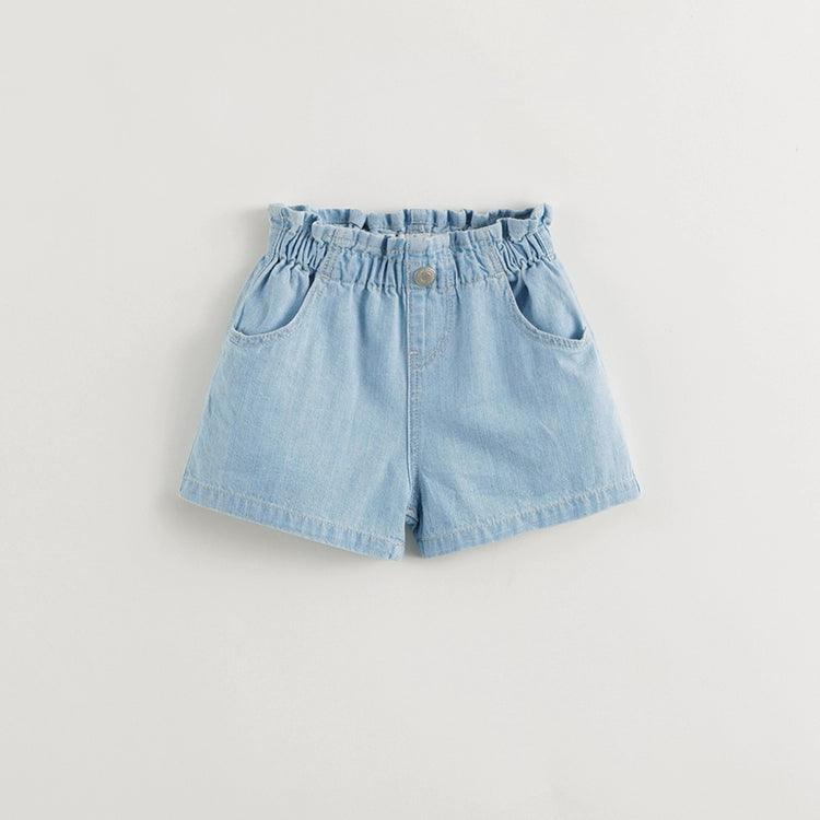 Girls Cotton Lace Waist Denim Shorts 240619 - MARC&JANIE