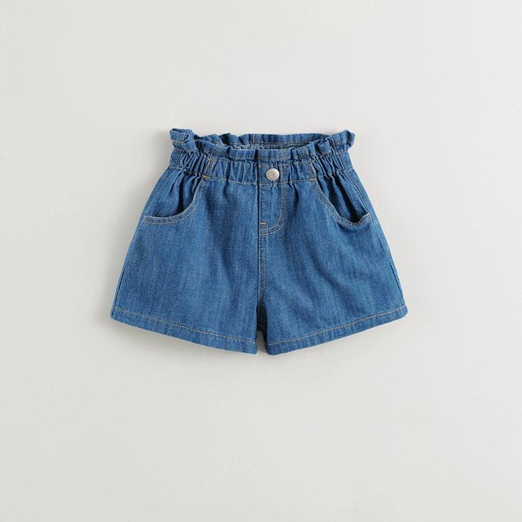 Girls Cotton Lace Waist Denim Shorts 240619 - MARC&JANIE