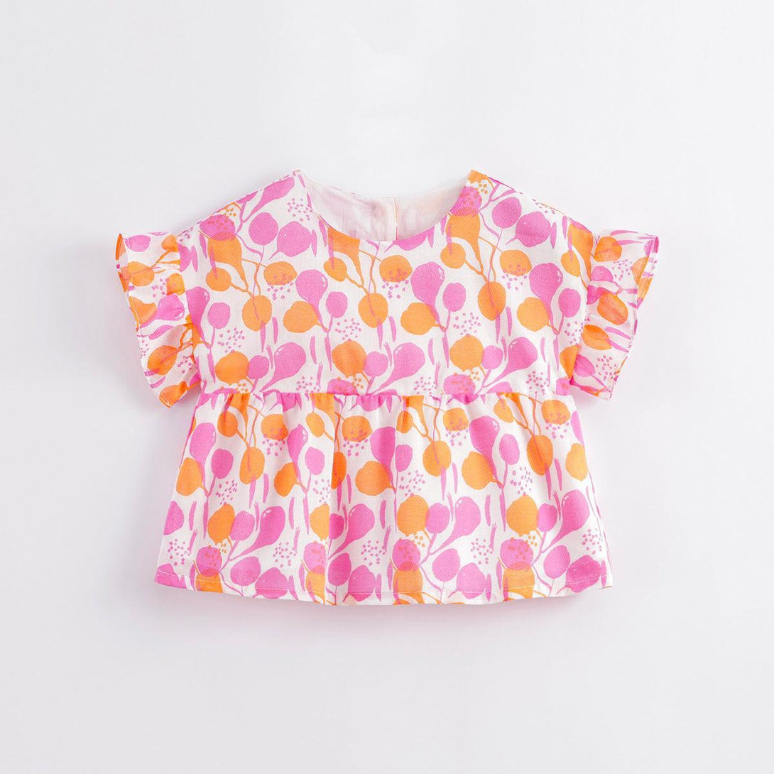 Girls All Cotton Printed Side Sleeves Shirts 230007 - MARC&JANIE