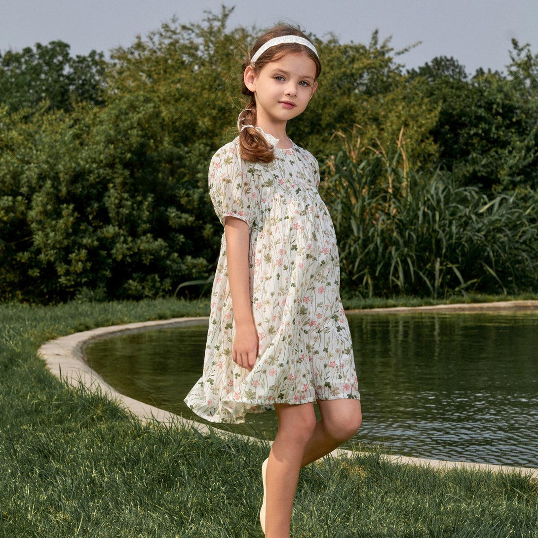 Girls Cotton Silk Gentle Flower Dress 230881 - MARC&JANIE