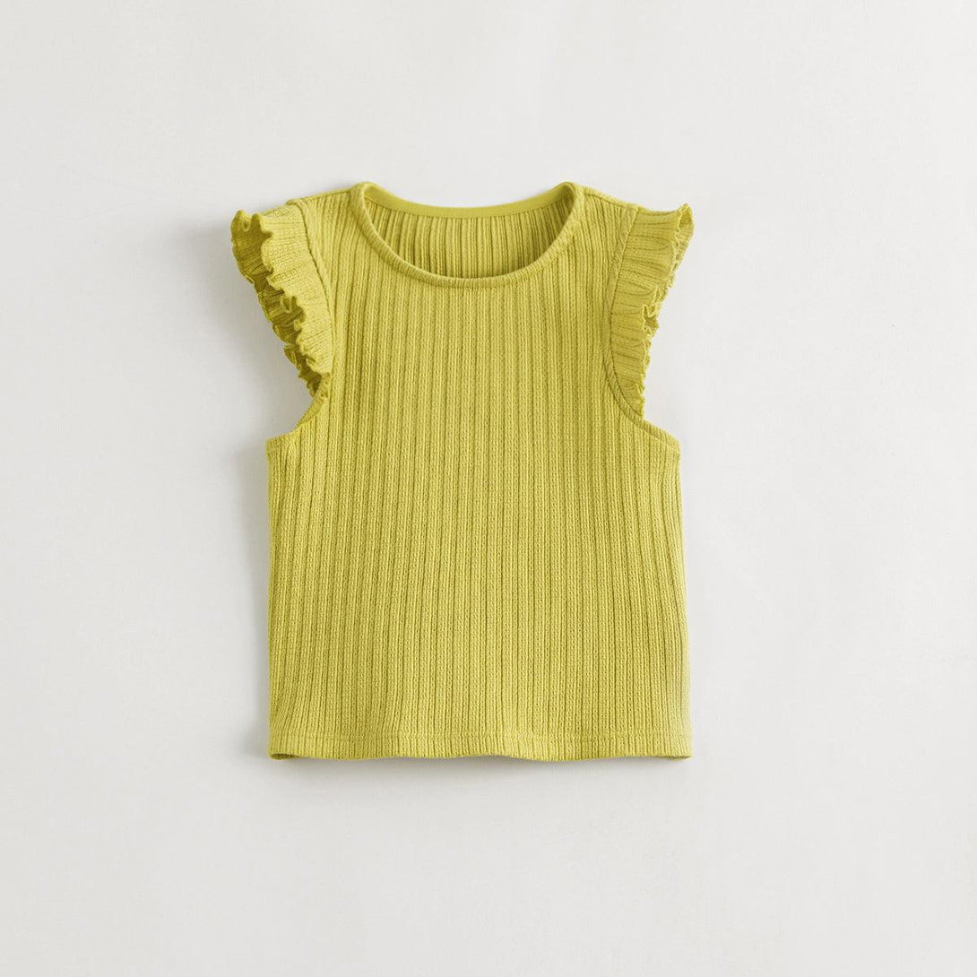 Girls Embossed Wheat Ear Pattern Elastic Tank 240797 - MARC&JANIE