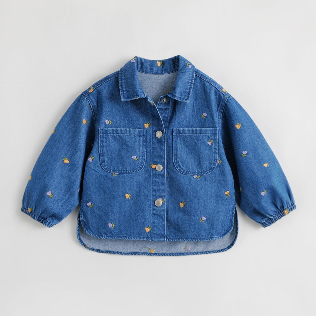 MARC&JANIE Girls Autumn Embroidered Cotton Soft Denim Outerwear & Jackets 231639 (Arrive on July 11) - MARC&JANIE