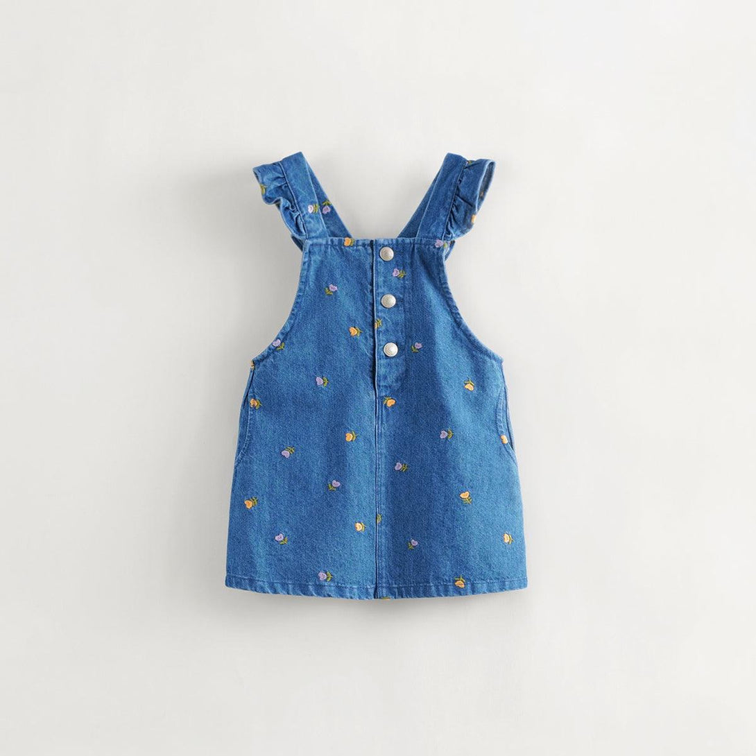 MARC&JANIE Girls Full Bottom Embroidered Cotton Denim Dresses Strap Dresses for Autumn 231708 - MARC&JANIE