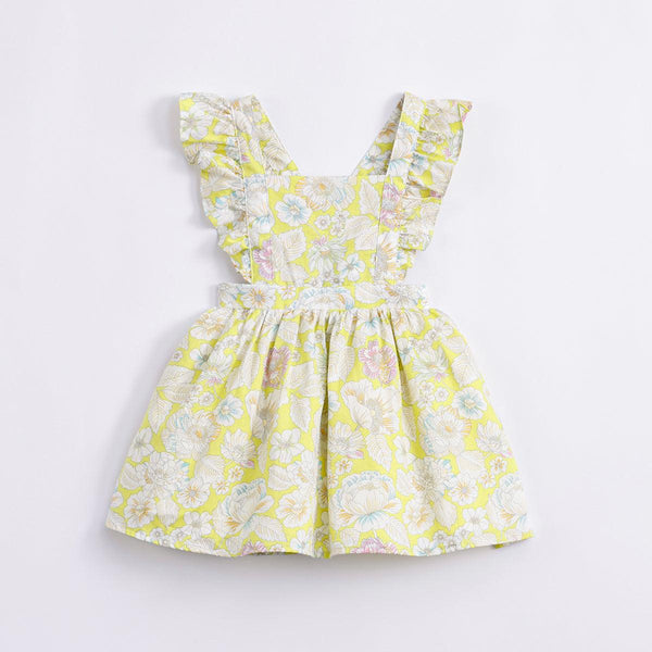 MARC&JANIE Girls Summer Pastoral Style Floral Print Cotton Suspender Dresses 230152 - MARC&JANIE