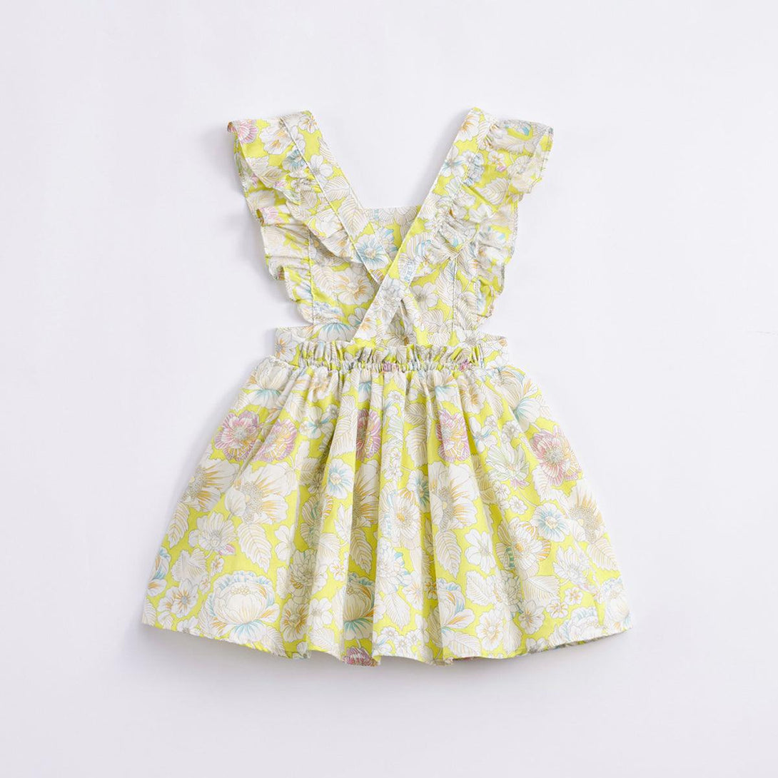 MARC&JANIE Girls Summer Pastoral Style Floral Print Cotton Suspender Dresses 230152 - MARC&JANIE