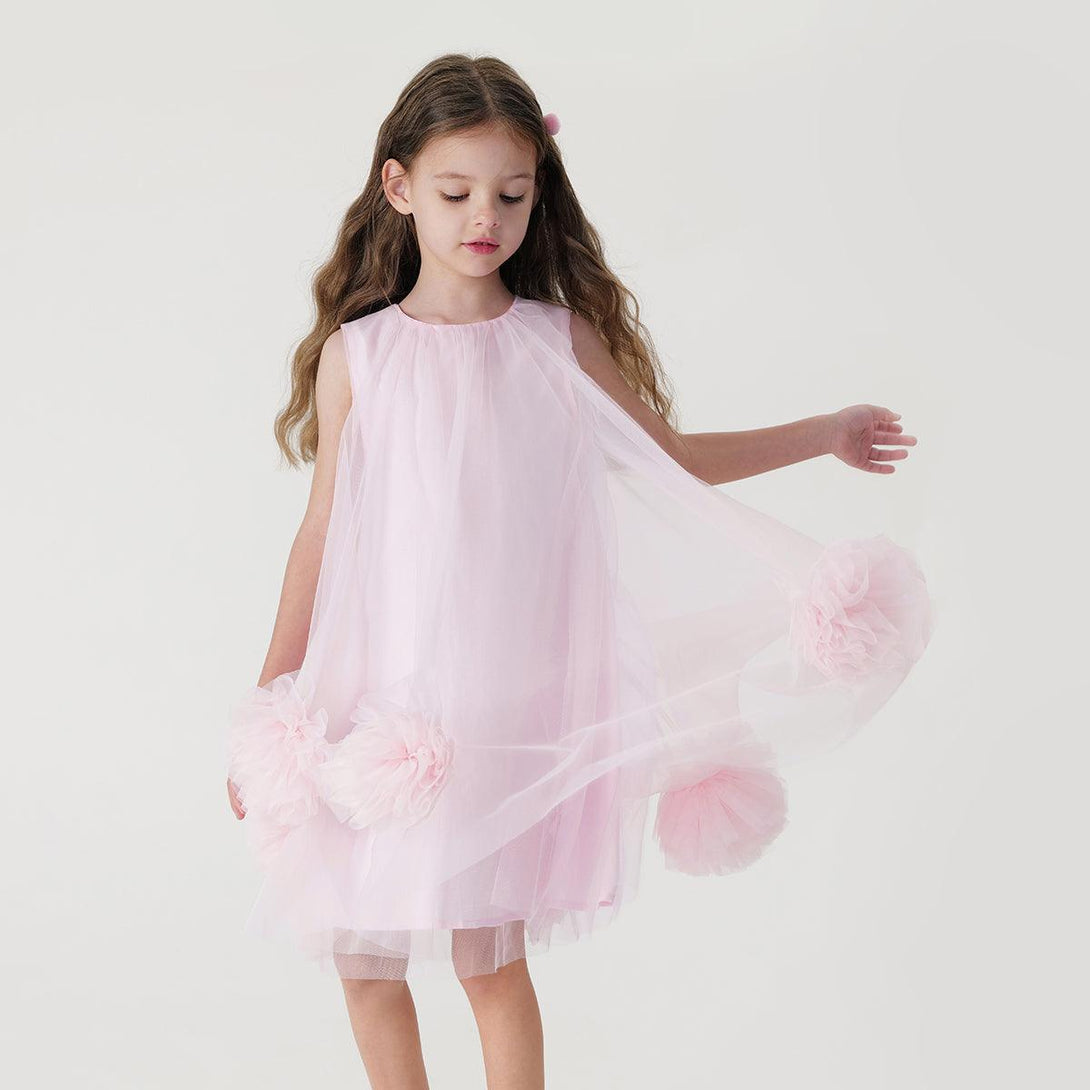 Girls Flower Dress Hem Tulle Dress 240873 - MARC&JANIE