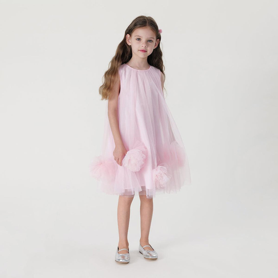 Girls Flower Dress Hem Tulle Dress 240873 - MARC&JANIE